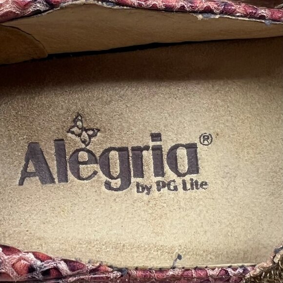 Alegria Womens Pink Belle Carmel‎ Snake Print Leather Mary Jane Shoes Size 38 - Picture 9 of 15